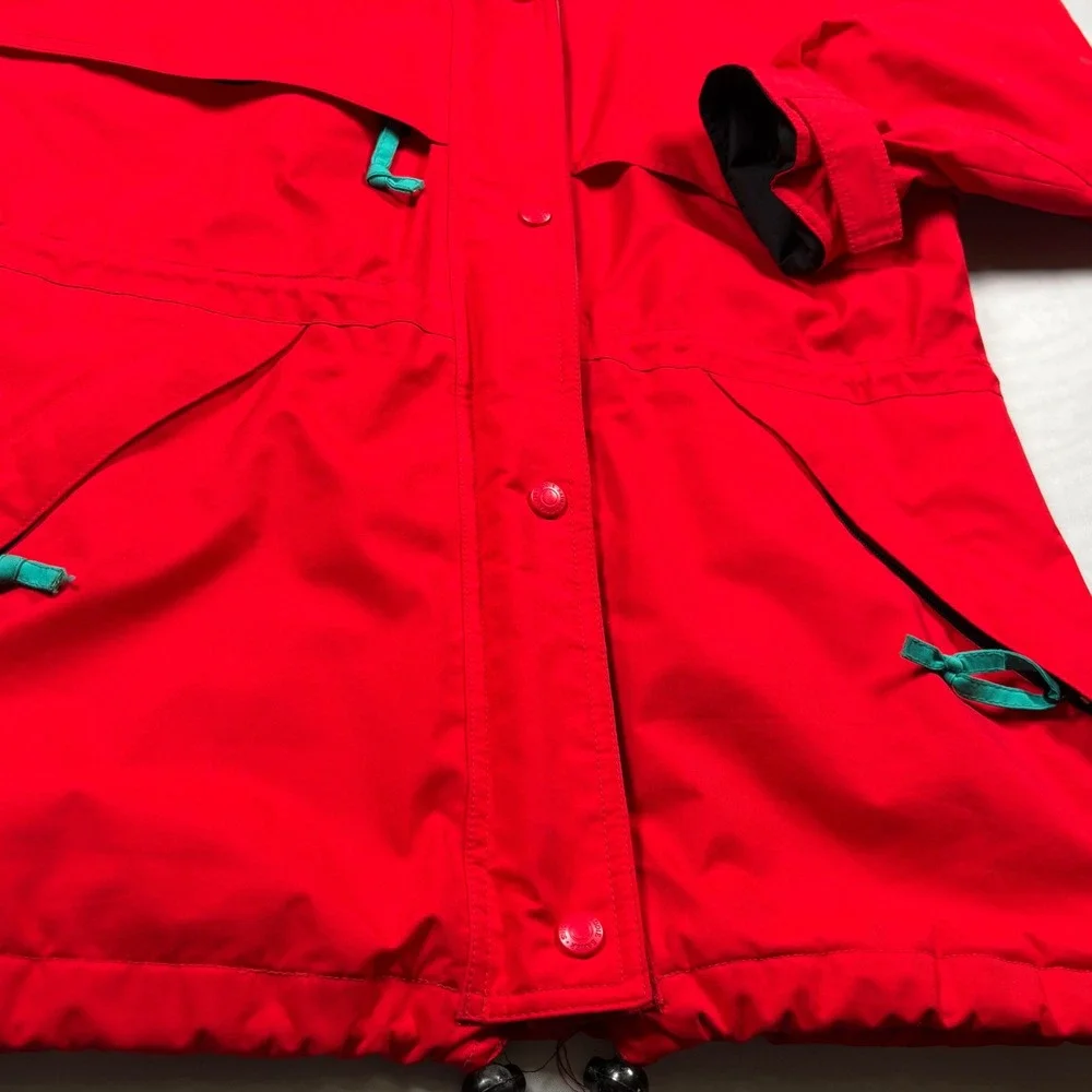 Eddie‎ Bauer Gore-Tex Jacket Womens Medium Red Vintage Mountain Parka Hooded